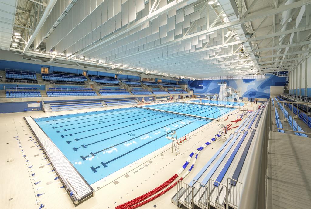 Swimming pool in a stadium