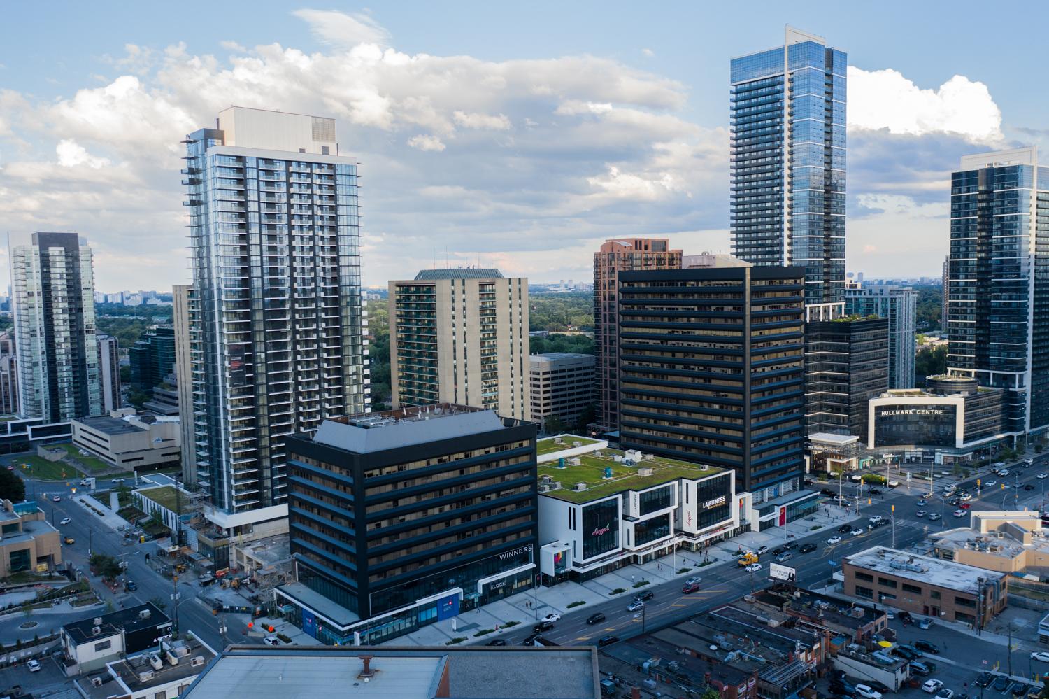 aerial rendering of the Yonge Sheppard Centre after refurbishments
