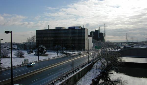 Lever Brothers office building and factory next to the Don Valley Parkway