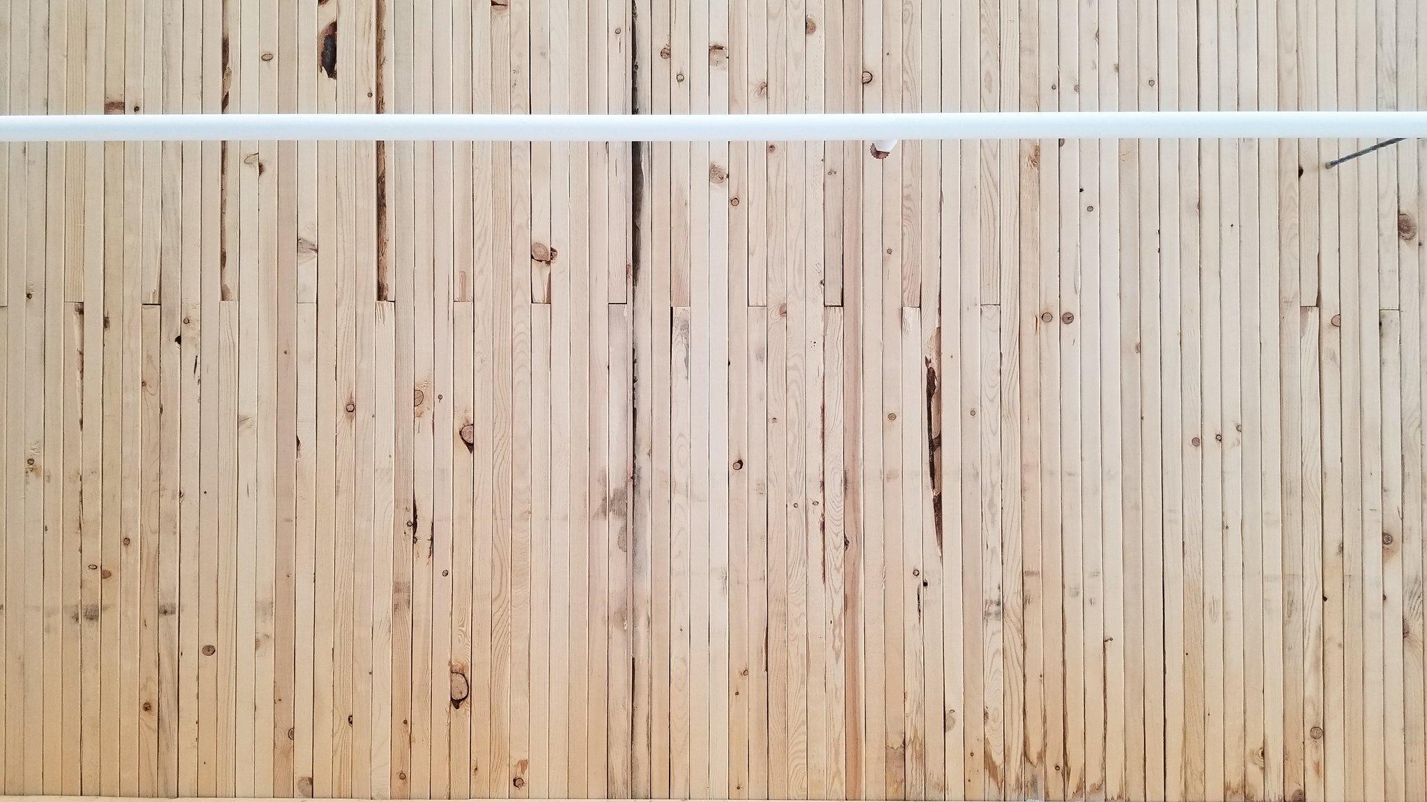 close up of nail laminated timber ceiling