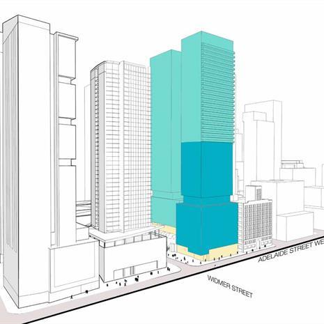 massing study of a downtown Toronto condo high-rise