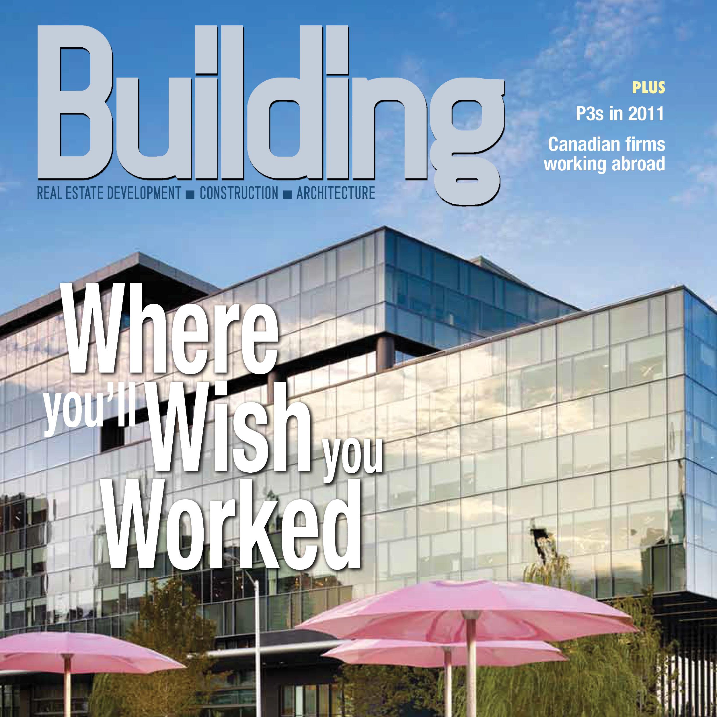 thumbnail image of the cover of Building magazine featuring Corus Quay