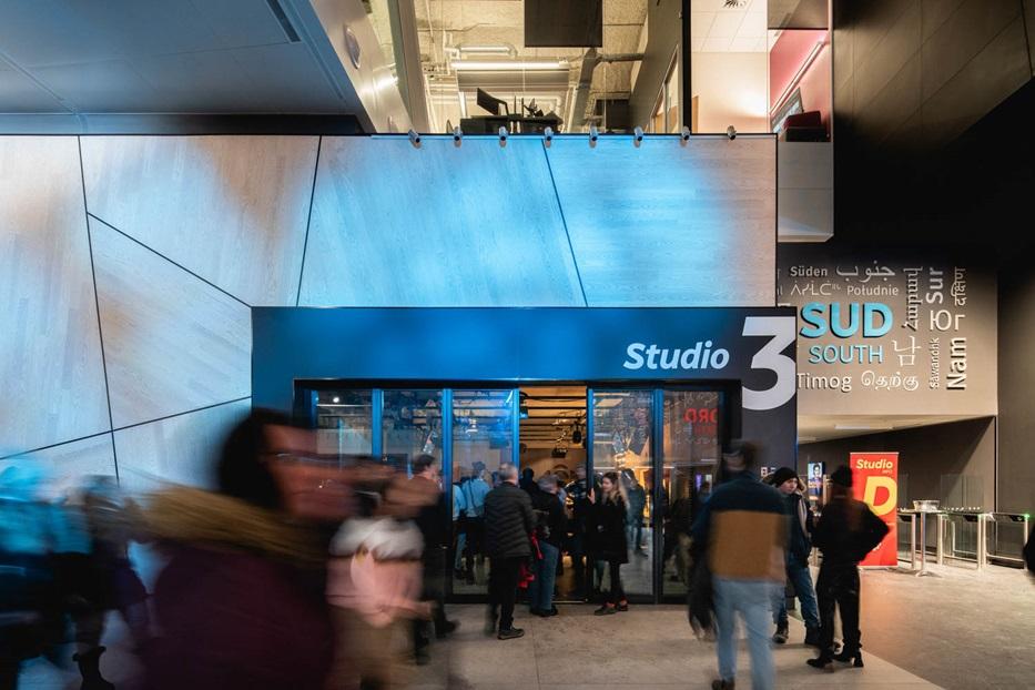 rendering of the interior lobby of Maison Radio-Canada